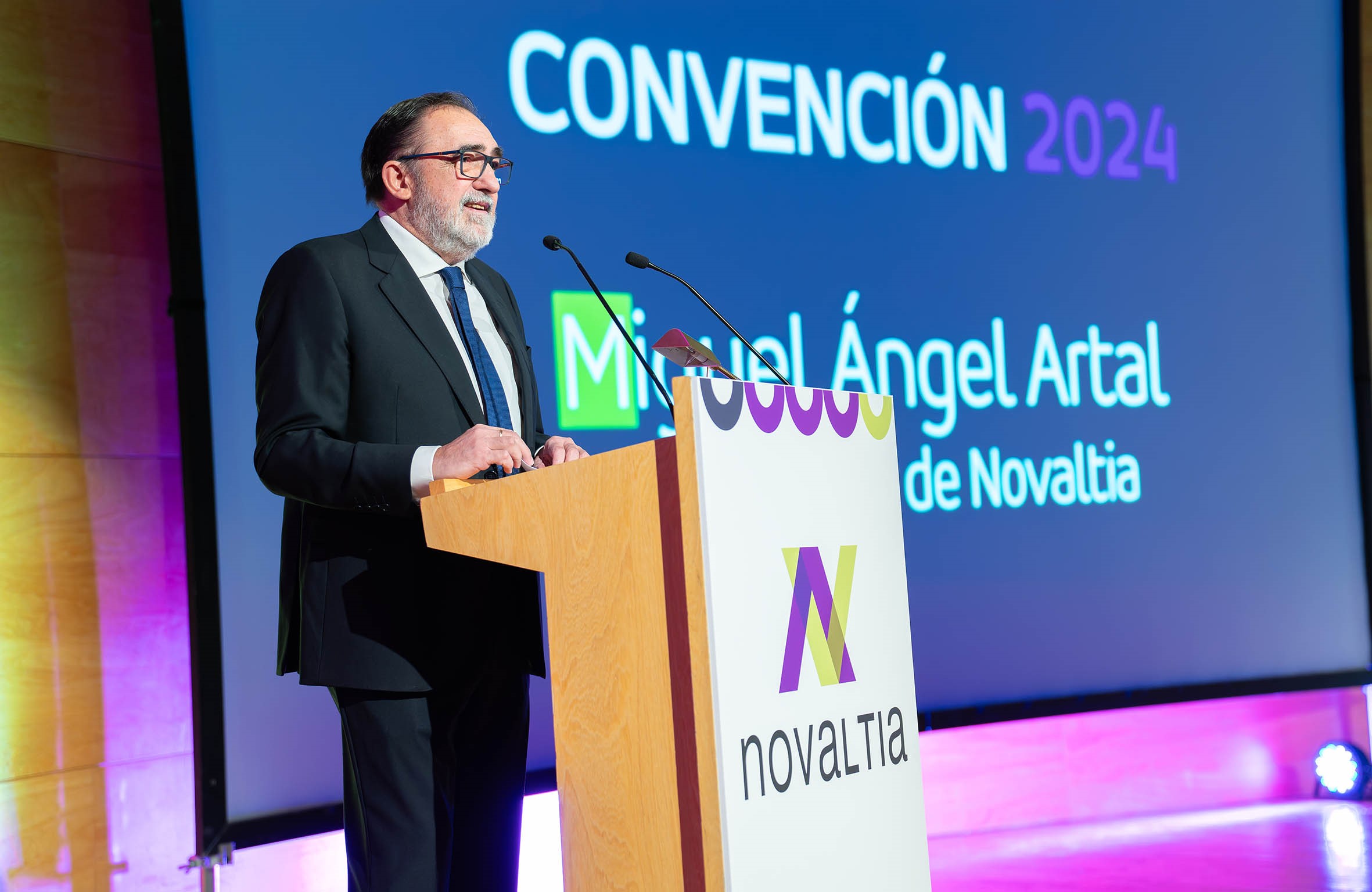Miguel Ángel Artal, presidente de Novaltia, durante su intervención en la Convención 2024.